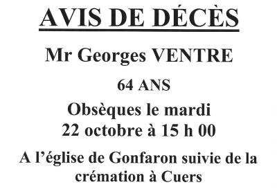 décès M.Ventre