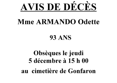 avis deces Armando